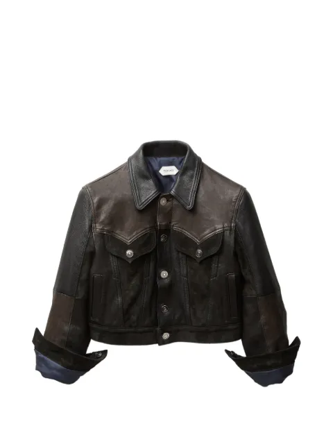 Versace leather slim blouson Black 10246171A17766