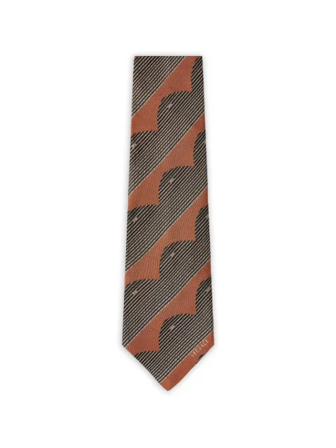 Versace printed jacquard silk tie Brown 10246271A17601