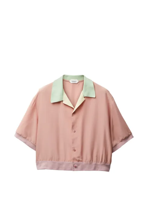 Versace silk-poplin crop shirt Pink 10244261A17680
