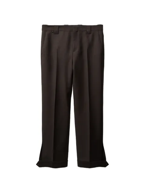 Versace wool-mohair regular formal trousers Brown 10240051A17669