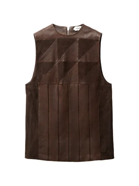 Versace mini leather patchwork dress Brown 10244311A17912