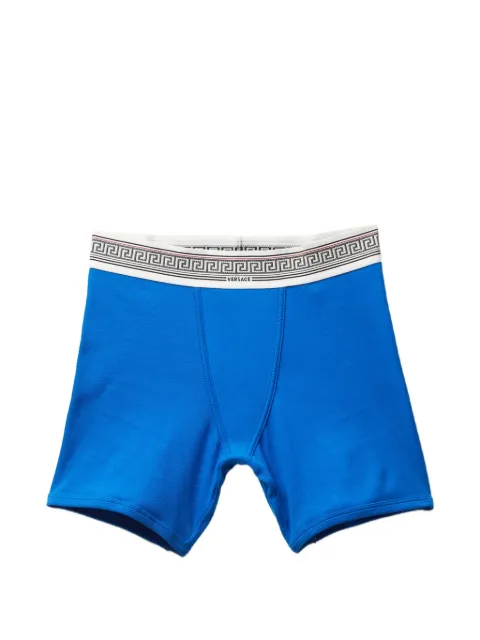 Versace ribbed cotton-jersey trunks Blue 10249161A17772