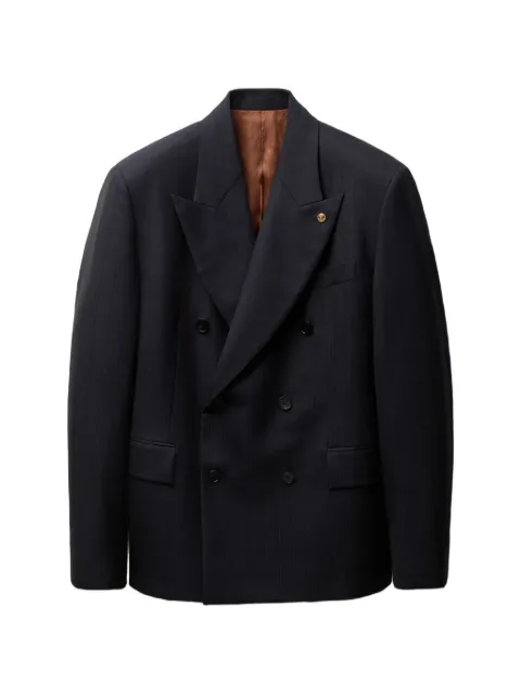 Versace pinstripe wool boxy blazer Blue 10236201A17854