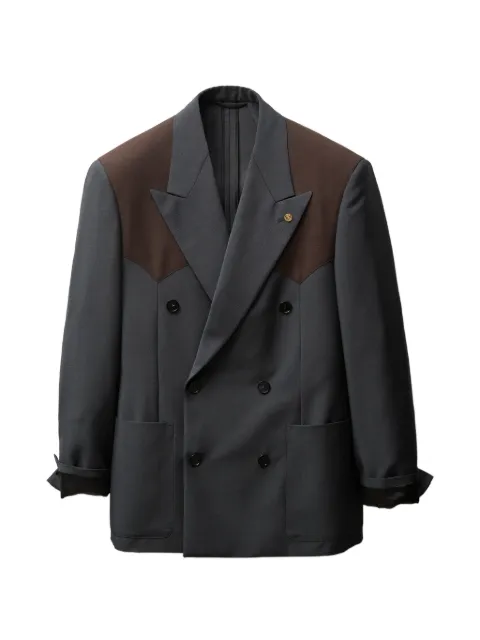 Versace wool-mohair boxy blazer Grey 10236161A17669