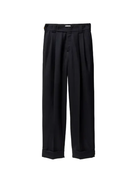 Versace pinstripe wool twill oversized pants Blue 10236241A17854