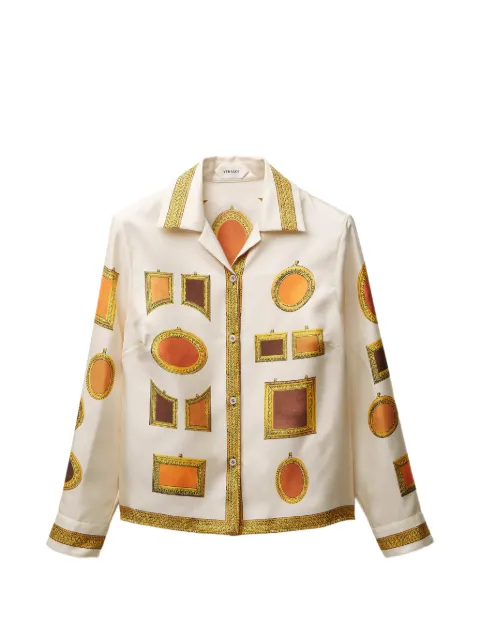 Versace printed silk twill shirt Neutrals 10242311A17951