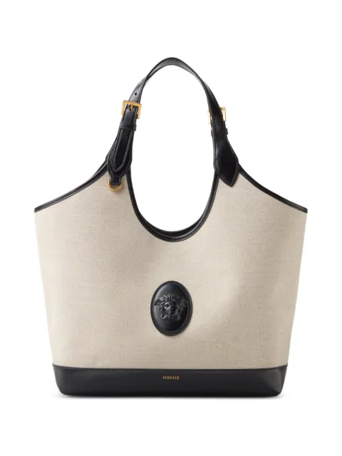 Versace Rivière large canvas tote Neutrals 10243231A17864