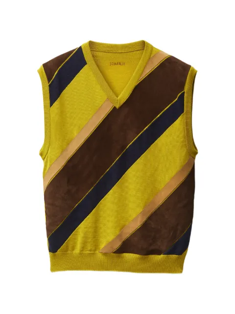 Versace intarsia-wool & leather patchwork vest Green 10235101A17376