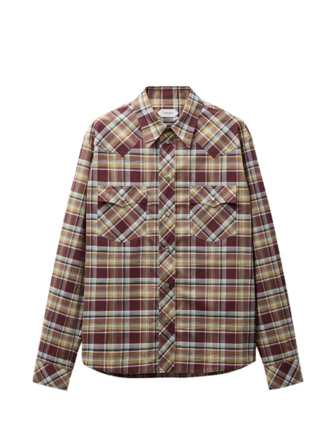 Versace checked cotton-poplin slim shirt Red 10234461A17904