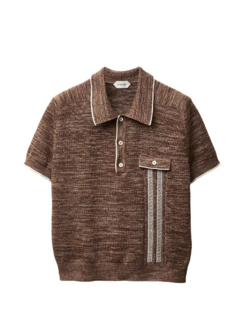 Versace mouliné jacquard knit polo Brown 10244481A17685