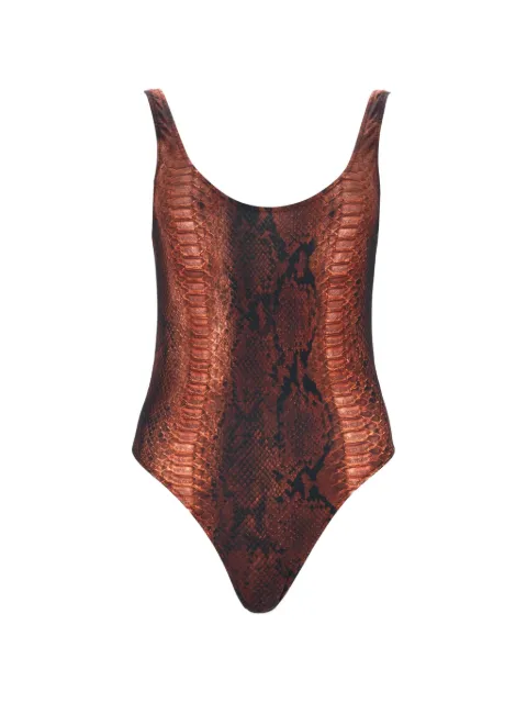 Jean Paul Gaultier printed swimsuit Brown SW093J035P6000