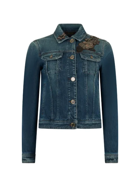 Moorer beaded flap-pocket denim jacket Blue VIOLETTARIC105