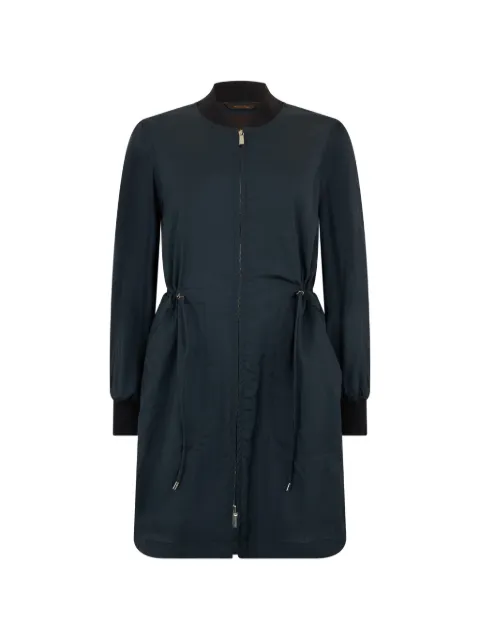 Moorer single-breasted drawstring coat Blue AMARILLIGO