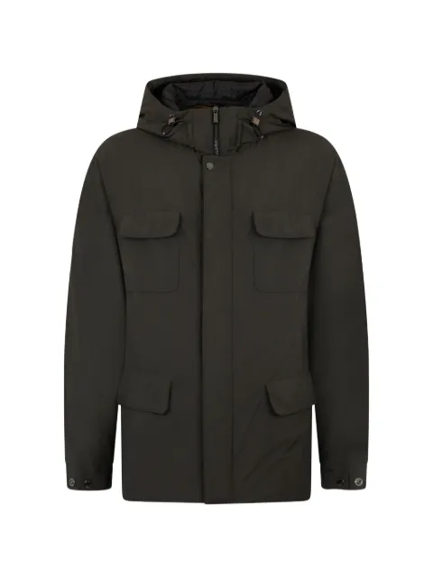 Moorer hooded flap-pocket jacket Green PIANOSTP