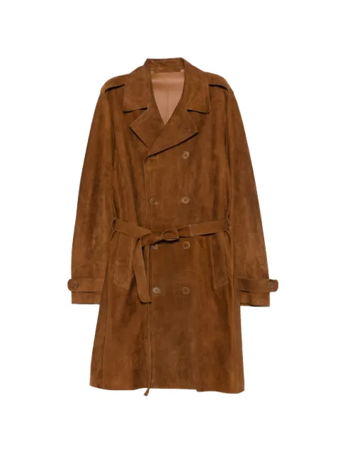 Salvatore Santoro belted double-breasted coat Brown 50670U