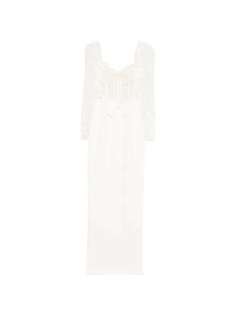 Alessandra Rich lace bow maxi dress Neutrals FABX4267F4692