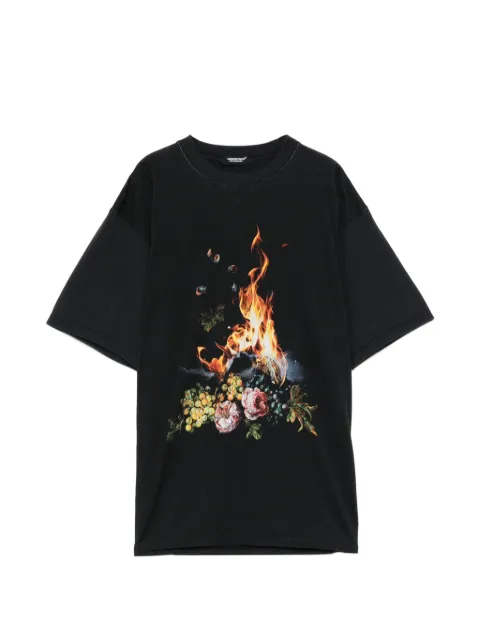 Undercover floral-print crew neck T-shirt Black UC1F4813