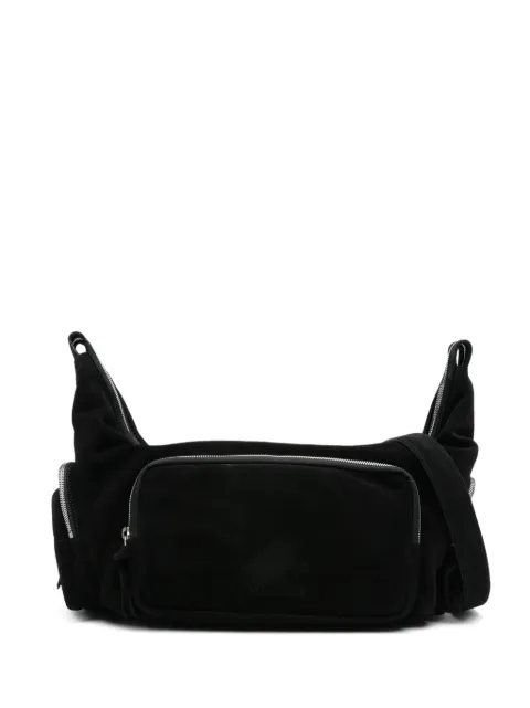 Marge Sherwood logo-embossed suede crossbody bag Black GG651247