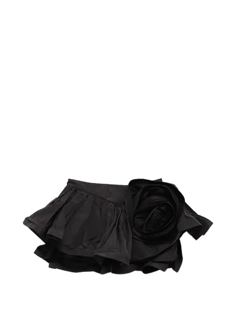 Vaquera floral-appliqué ruffled skirt Black VAQ11S009