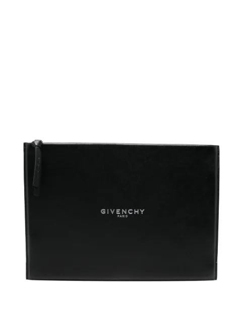 Givenchy large Antigona Stamped logo leather clutch bag Black BK60FXK21L