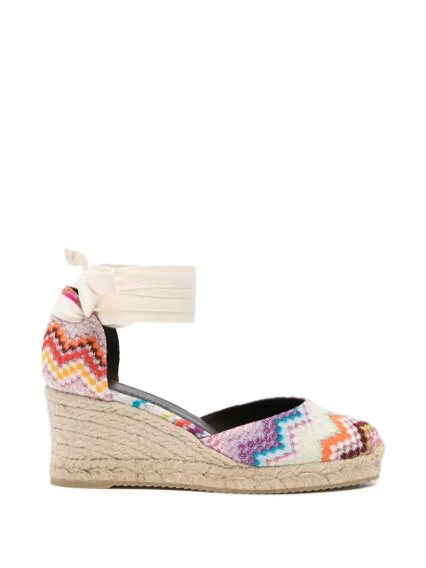 Missoni chevron-pattern tie espadrilles Orange MWB006