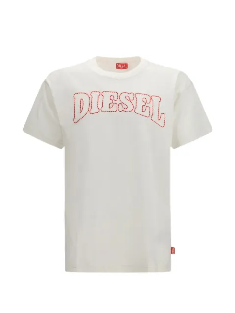 Diesel T-NORM-V10 logo-embroidered T-shirt White A209770PLAT