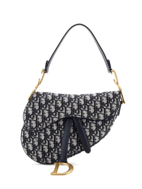Christian Dior Pre-Owned Saddle Handbag Oblique Canvas Medium shoulder bag Blue HBL3ECONOBYCAVZX