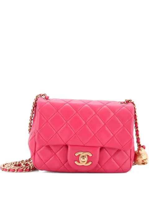 CHANEL Pre-Owned Pearl Crush Square Flap Bag Quilted Lambskin Mini crossbody bag Pink 67CEDLKIHKGCWV4T