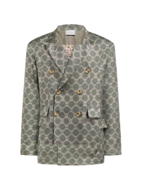 Pierre-Louis Mascia geometric-pattern blazer Grey FANCY2SGC12167SE518118101