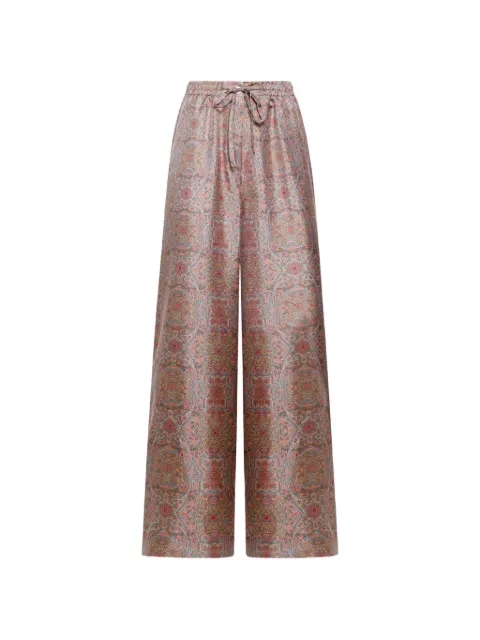 Pierre-Louis Mascia Aloe elasticated wide-leg palazzo trousers Brown ALOESPT11094SE147091101