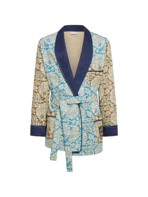 Pierre-Louis Mascia Ricordo floral-print shawl-collar jacket Blue RICORDO2SGC12606CO518323101