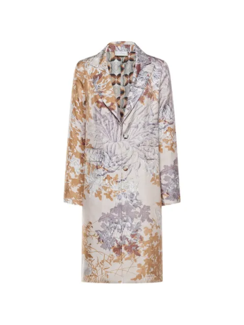 Pierre-Louis Mascia botanical-print single-breasted coat Neutrals CIALDACPT12107SE518179101