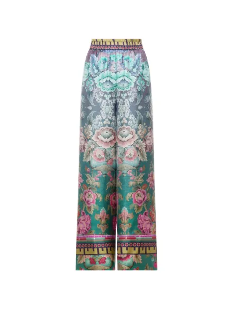 Pierre-Louis Mascia Aloe floral-print elasticated-waistband palazzo pants Blue ALOESPT12450SE517991101