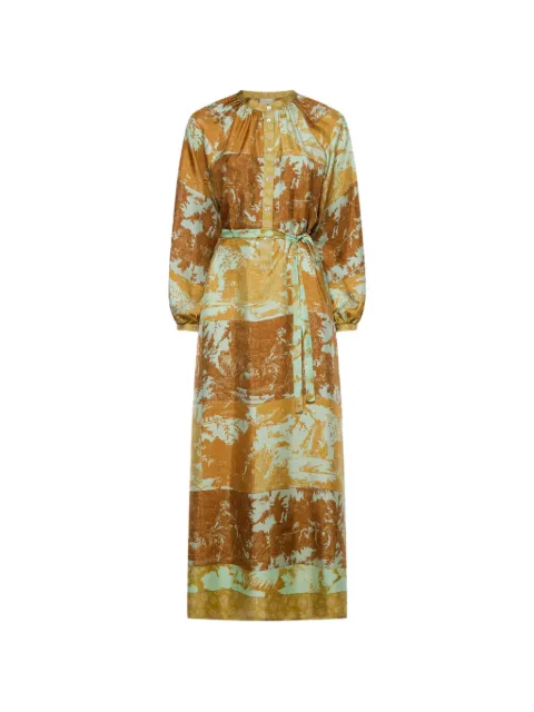 Pierre-Louis Mascia Aloe belted floral-print maxi dress Brown ALOESAB11524SE518012103