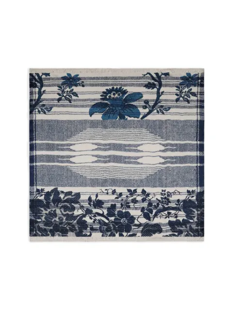 Pierre-Louis Mascia Molare floral-geometric scarf Blue MOLARESW135X135MSE517559101