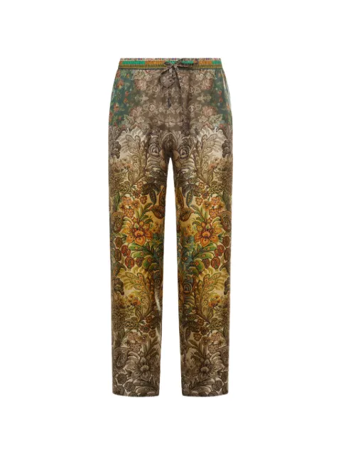 Pierre-Louis Mascia Aloe botanical-print straight trousers Green ALOE