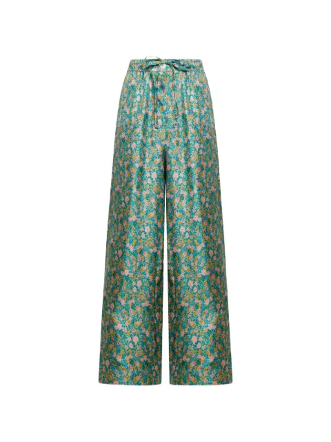 Pierre-Louis Mascia Aloe floral-pattern palazzo pants Green ALOE