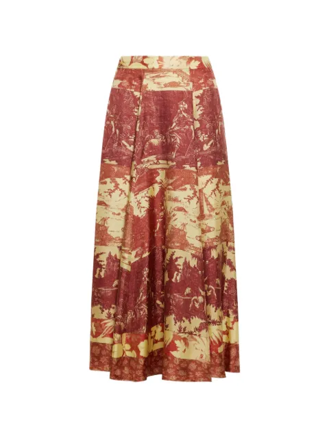 Pierre-Louis Mascia Aloe A-line midi skirt Orange ALOESGO12353SE518136101