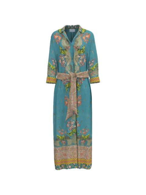 Pierre-Louis Mascia Aloe floral-print maxi shirt dress Blue ALOESAB11899SE518569101