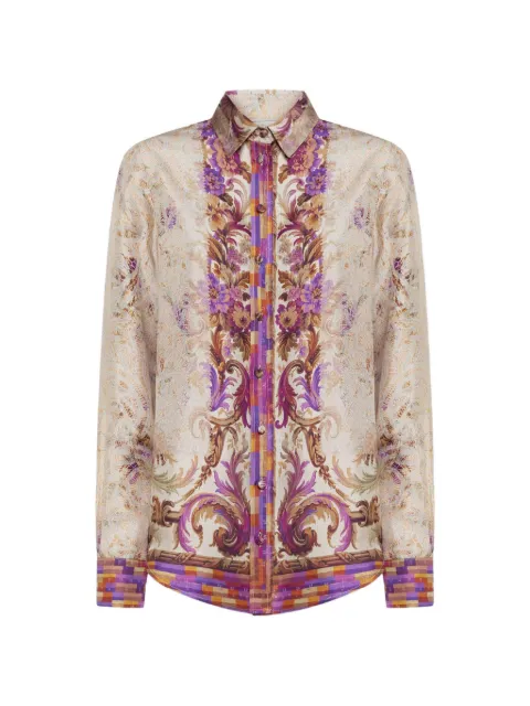 Pierre-Louis Mascia Aloe floral long-sleeve shirt Neutrals ALOESCML11190SE517892101