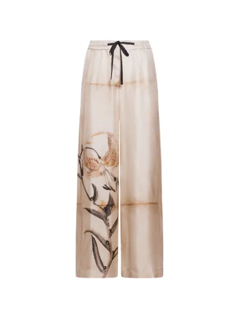 Pierre-Louis Mascia floral-detail trousers Neutrals ALOESPT11094SE518052101