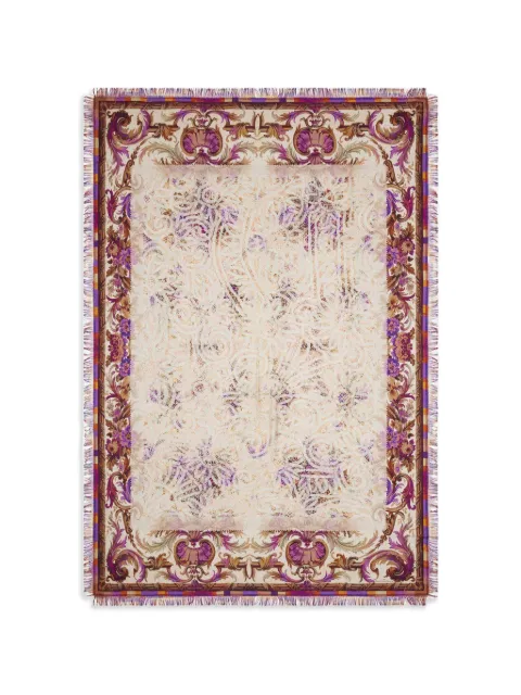 Pierre-Louis Mascia Aloeuw baroque-patterned fringed silk scarf Neutrals ALOEUWSW135X195S4SE517296101