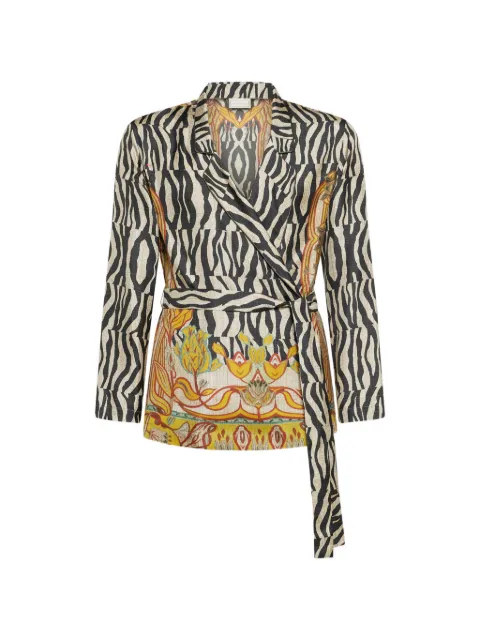 Pierre-Louis Mascia Aloe zebra floral jacquard jacket Neutrals ALOESGC12183SE518172101