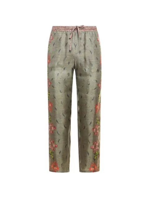 Pierre-Louis Mascia floral-print drawstring trousers Green ALOESPT10959SE517912101