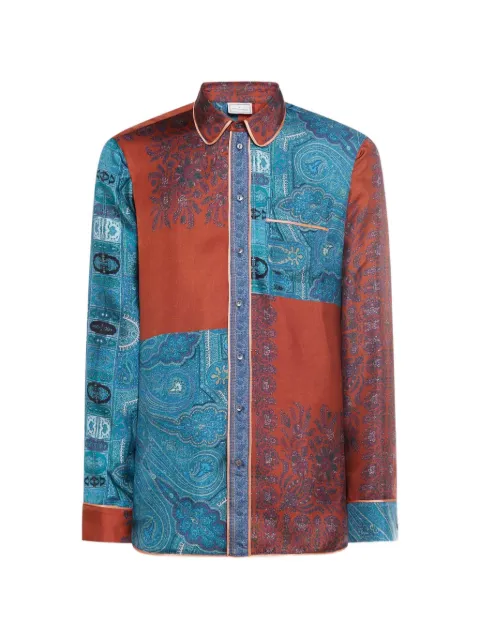Pierre-Louis Mascia Aloe patchwork paisley shirt Blue ALOESCML10642SE517874101