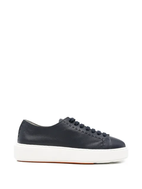 Santoni leather sneakers Blue WBCD61355BARTDYI
