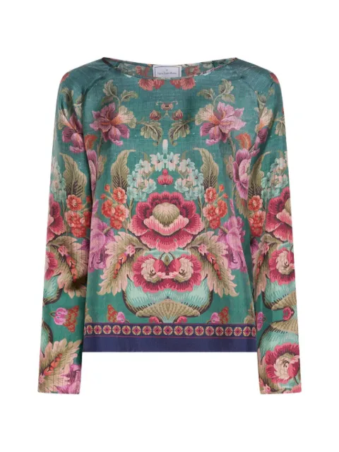 Pierre-Louis Mascia Aloe long-sleeve floral blouse Green ALOESCML10061SE518057101