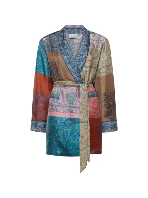 Pierre-Louis Mascia belted paisley-print kimono Blue ALOESVT10010L92SE518153101