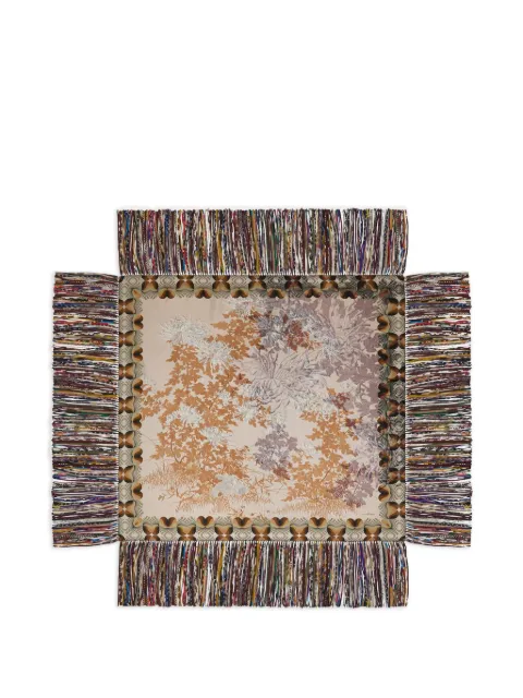 Pierre-Louis Mascia abstract-print fringed scarf Neutrals ALOEUWSW135X135MST