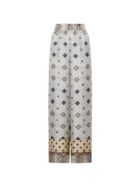 Pierre-Louis Mascia Aloe geometric-print palazzo pants Grey ALOESPT12450SE517996101